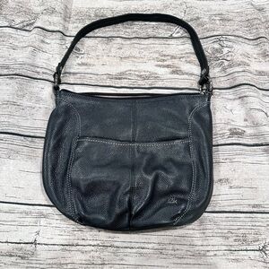 The Sak Pebbled Black Leather Shoulder Bag ~13”x11”